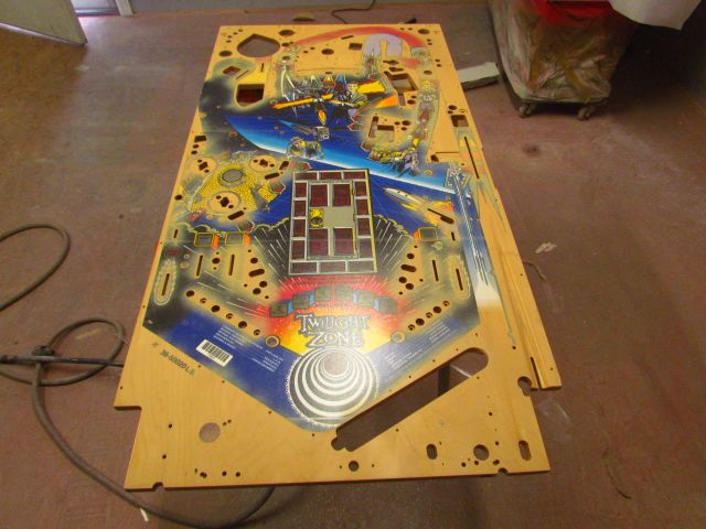 59
Playfield  has been sanded,repairs were made as needed and now all the wood tones are being lightly  refreshed to eliminate 