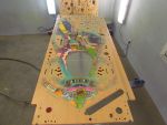 19
Playfield is  sanded and  now the wood tones are  repainted. 