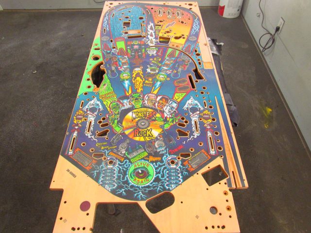 49
Playfield is  prepped for the second and final clear application.