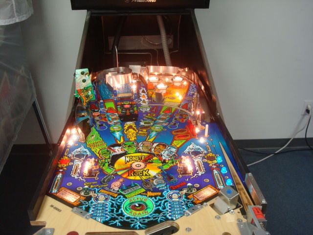 151
 After lots of tracing and rework the wiring issues have been resolved and the playfield is back in the cabinet.Powered up 