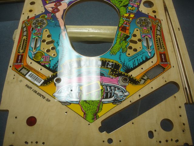 130
 Second coat of clear applied.The playfield needed a little more rework than normal so I will let this set up then sand it 