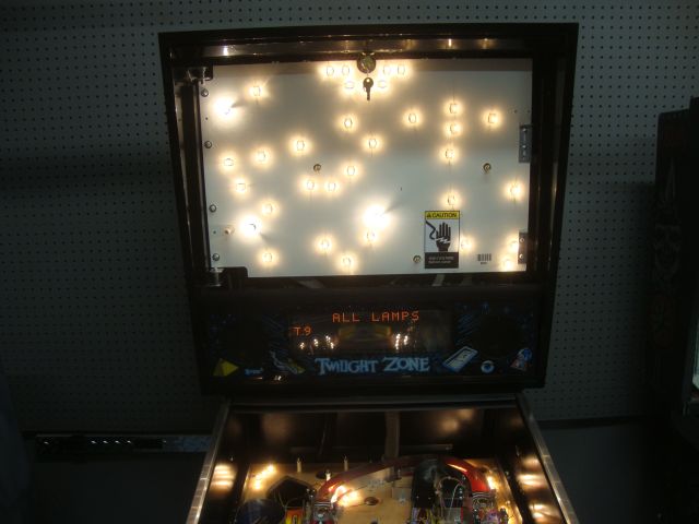 113
 DMD and lamp panel are in place and the game is now powered up for testing.