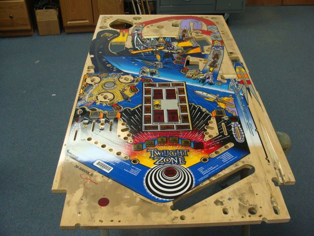 19
 Playfield stripped bare topside.
