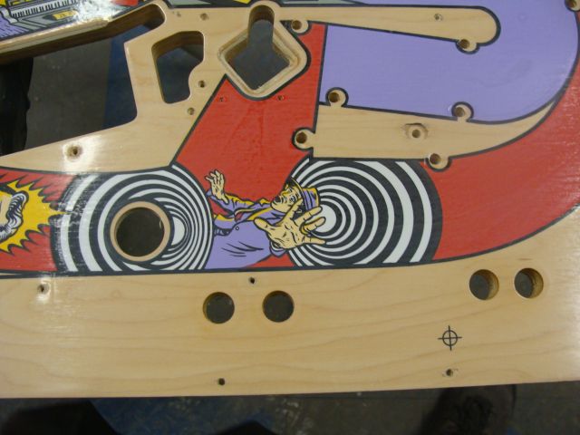 26
 Playfield has been lightly sanded.I am about to drill for the third magnet.