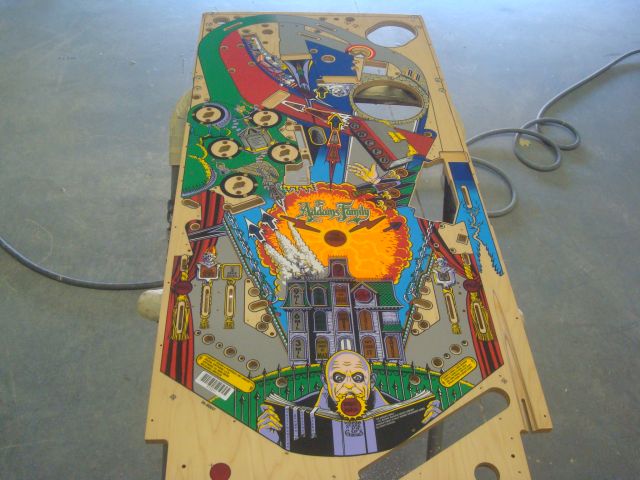 69
 Playfield is sanded and ready for the second and final clear application.