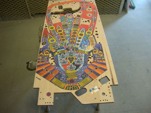 5
 Playfield sanded to help fully level inserts. 