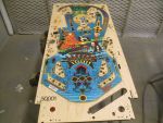 Ready for an initial coat of clear.This playfield is too fragile right now to do any taping on quite yet.