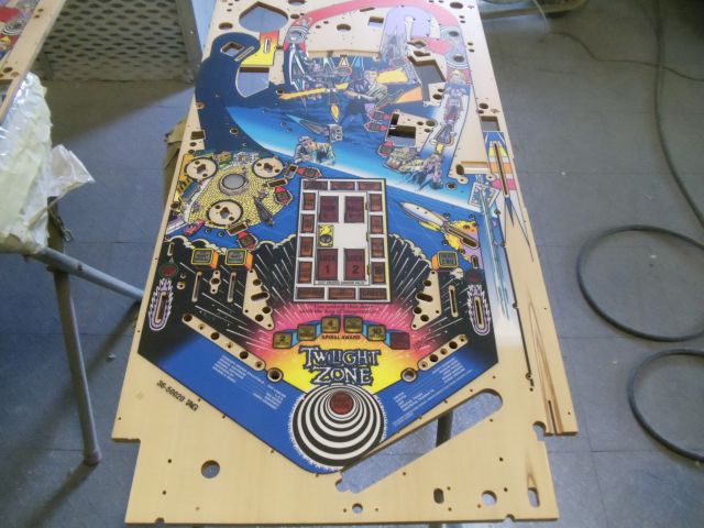 34
Playfield is cleaned and ready for corrections in the  wood tones.