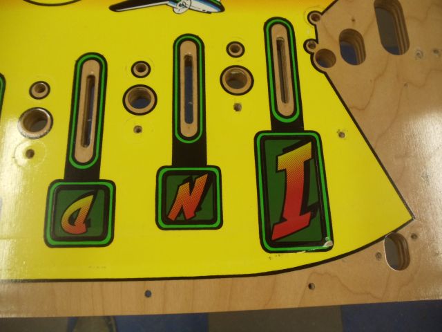 14
Playfield is thoroughly cleaned.
There is  some  damage in the I insert.Likely where a  ball guide  comes to rest.