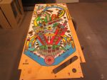 14
Playfield has cured for  long enough to figure out if the insert  text will need replacement.Now sanded.