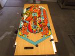 7
Playfield has now been sanded and cleared once more  because the inserts  settled a bit more than I would prefer for a finish