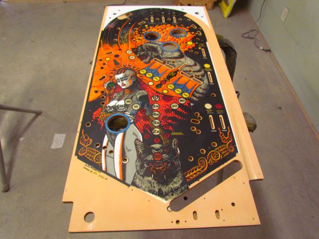48
Ready for another clear application.The amount of  time and  materials this  playfield is  starting to  consume is hard to  