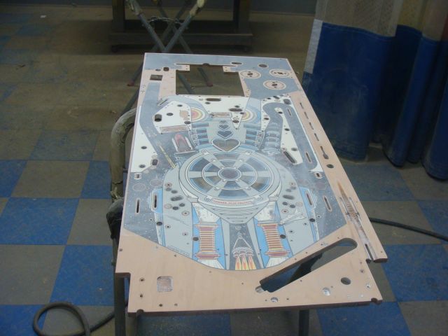 70
 Playfield sanded.I am going to finish getting it in order so it can cure while the rest of the  work takes place.