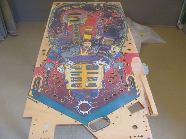 50
 Playfield sanded and ready to begin repaints.