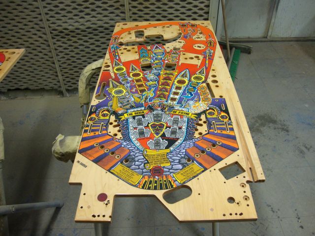 80
 Playfield prepped for final clear application.