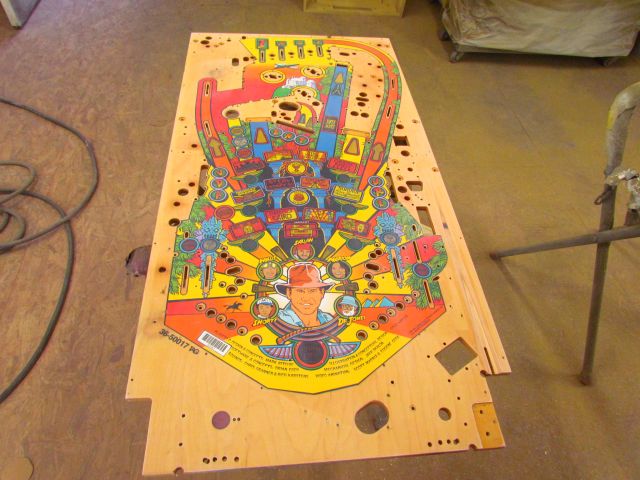 53
Playfield is sanded and  being  prepped for  repaints.