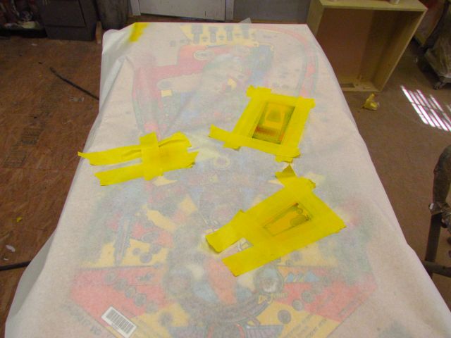 62
Yellow  areas of concern are  masked and sprayed.