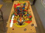 68
Playfield is  cleared for the second time.This  clear  will   help  seal and  level  all repaints.One more sanding and  clea