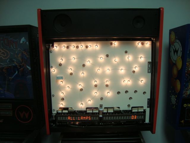 145
 Lamp panel  was refinished and rebuilt.
Game is powered up for testing.