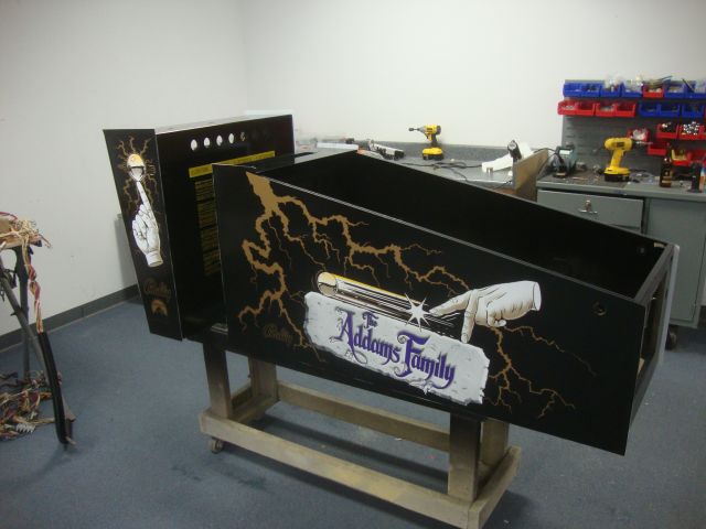 45
Cabinet decals are being applied.