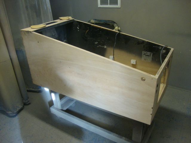 34
 Cabinet is stripped and repairs are in process.