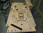 196
Playfield is ready for final  sand and polishing.First I will sand the underside clean.