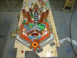 14
 Playfield is  done.It will need to be final sanded and polished but as it cures I will  begin the rest of the restoration s