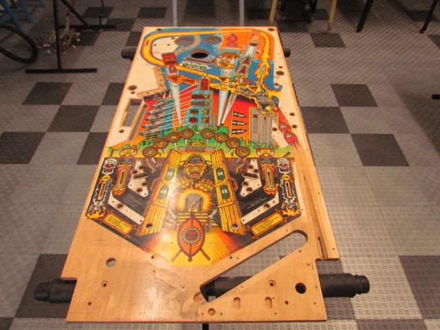 76
Playfield stripped complete topside.