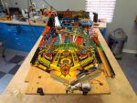 199
Playfield is about  ready to   install in the cabinet.Will go in as a nearly complete assembly. 