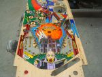 44
  All the holes have been sanded clean and the playfield is ready to  final prep for the initial clearcoat.