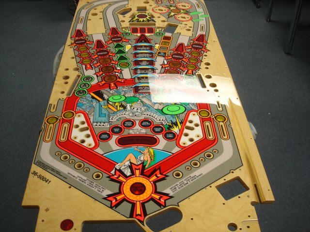 50
 NOS playfield clearcoated and ready to install.