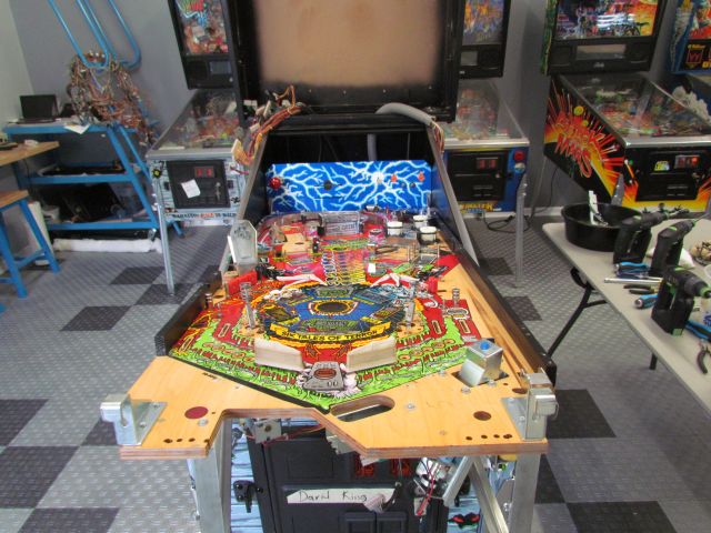 38
Tearing down the playfield.