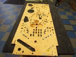 203
Playfield is sanded as clean  as possible on the back side  without  removing any of the  design elements,labeling or signa